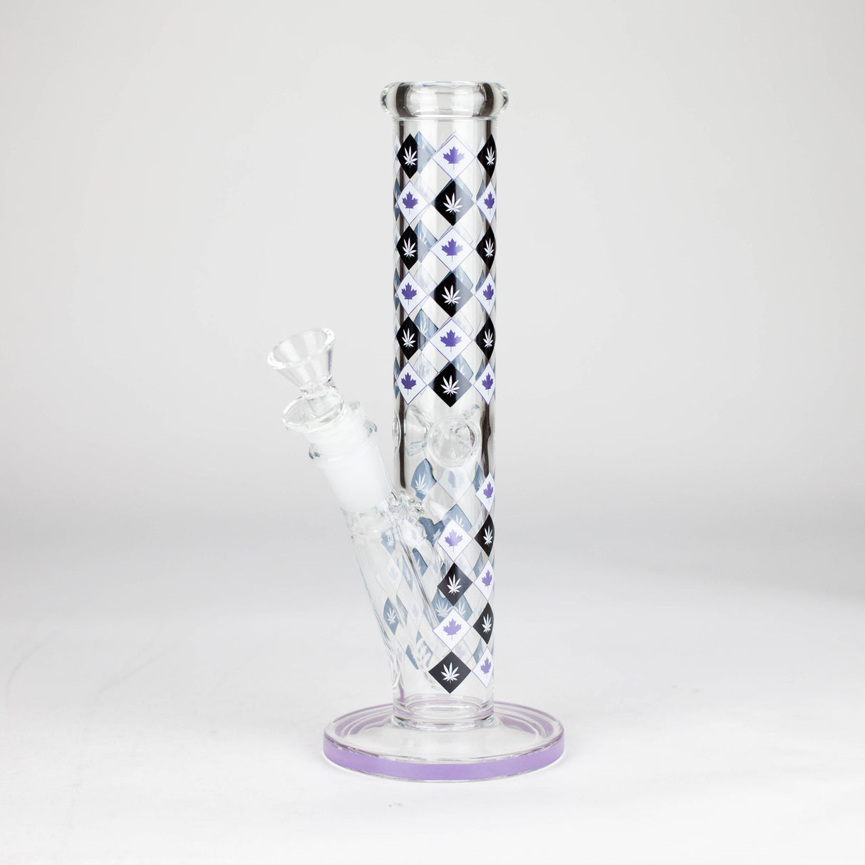 10" Maple Leaf Straight Tube Glass Bong