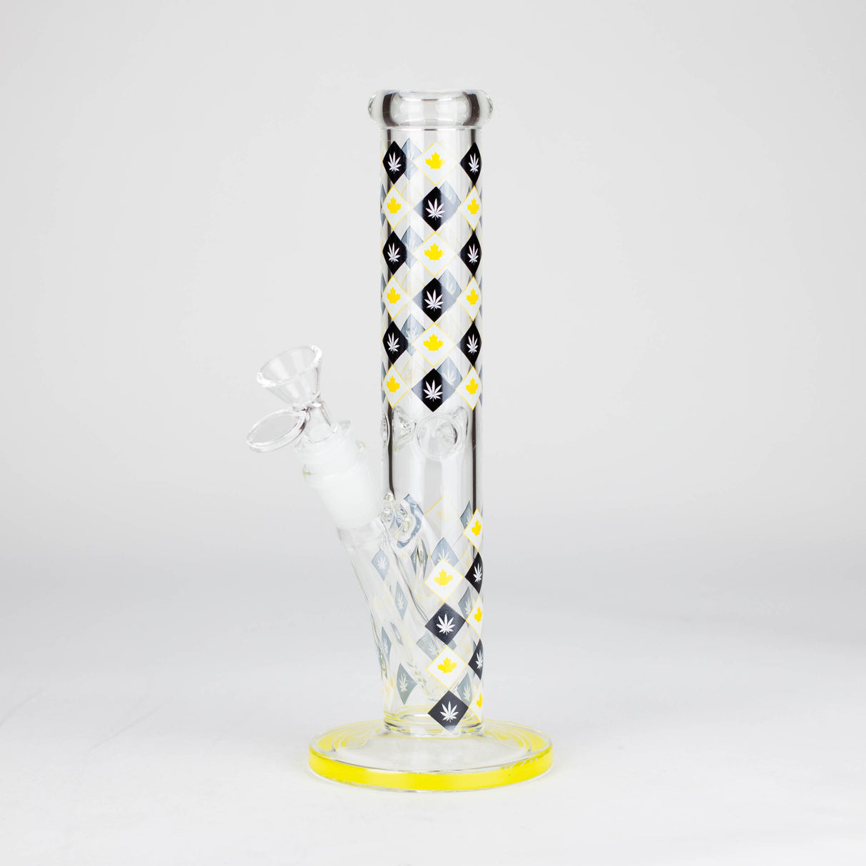 10" Maple Leaf Straight Tube Glass Bong
