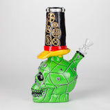 9" Wizard Sugar Skull Glass Bong with Diffused Downstem