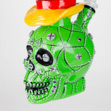 9" Wizard Sugar Skull Glass Bong with Diffused Downstem