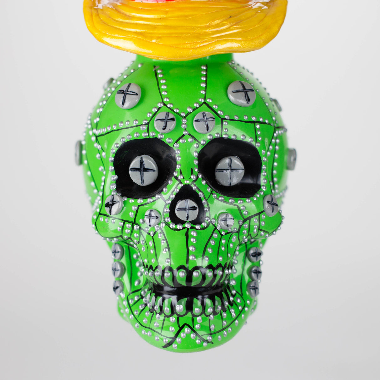9" Wizard Sugar Skull Glass Bong with Diffused Downstem