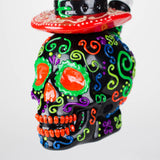 9" Wizard Sugar Skull Glow-in-the-Dark Glass Bong