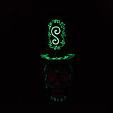 9" Wizard Sugar Skull Glow-in-the-Dark Glass Bong