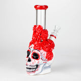9" Rose Sugar Skull Diffused Glass Bong