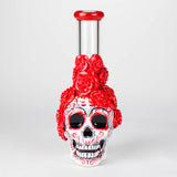 9" Rose Sugar Skull Diffused Glass Bong