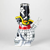 9" Pirate Sugar Skull Glass Bong with 4" Diffused Downstem