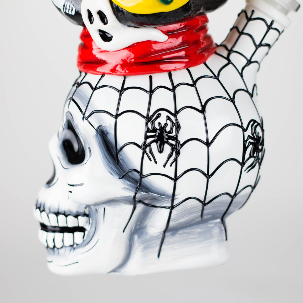 9" Pirate Sugar Skull Glass Bong with 4" Diffused Downstem