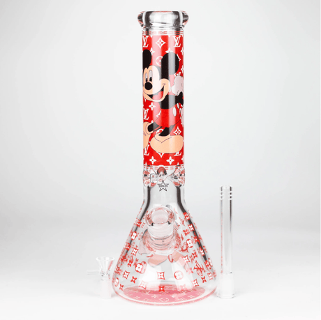 NIBO Distribution Glass Bong 14" Cartoon Glow 9 mm glass bong [PIP835] 14" Cartoon Glow 9 mm glass bong [PIP835]