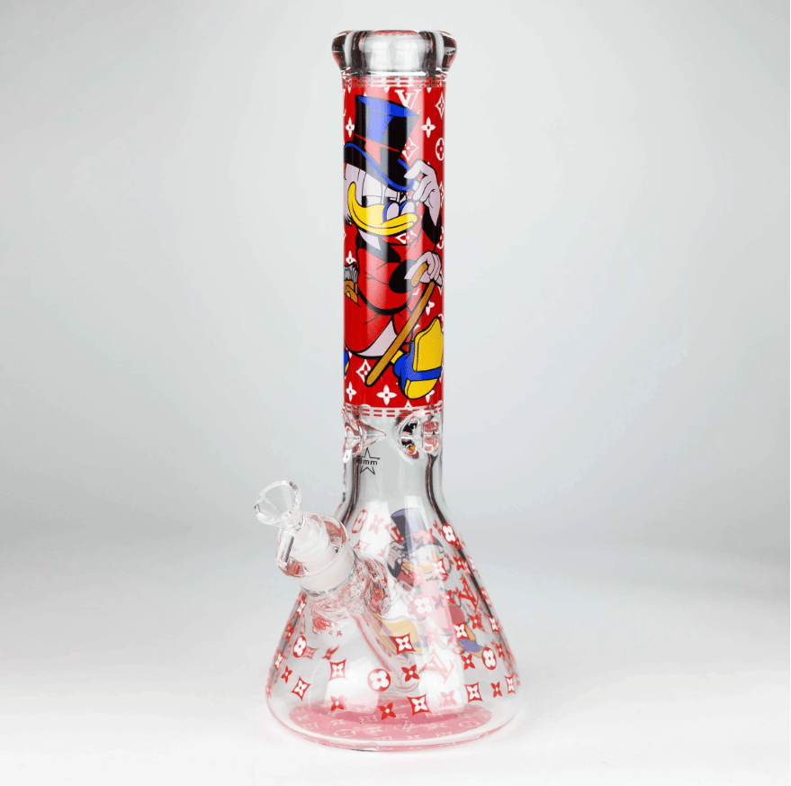 NIBO Distribution Glass Bong 14" Cartoon Glow 9 mm glass bong [PIP835] 14" Cartoon Glow 9 mm glass bong [PIP835]