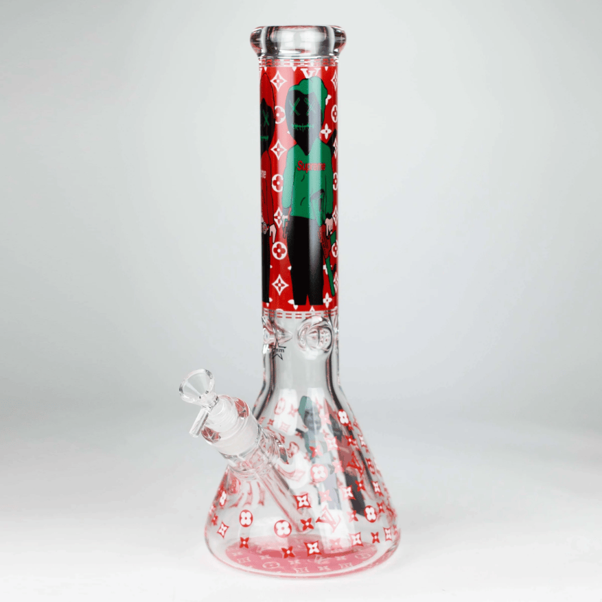 NIBO Distribution Glass Bong 14" Cartoon Glow 9 mm glass bong [PIP835] 14" Cartoon Glow 9 mm glass bong [PIP835]
