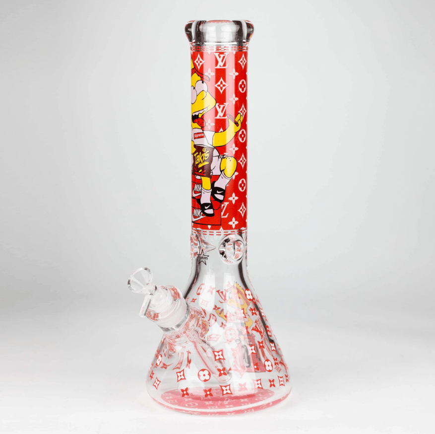 NIBO Distribution Glass Bong 14" Cartoon Glow 9 mm glass bong [PIP835] 14" Cartoon Glow 9 mm glass bong [PIP835]