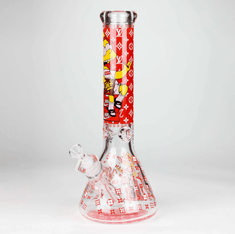 NIBO Distribution Glass Bong 14" Cartoon Glow 9 mm glass bong [PIP835] 14" Cartoon Glow 9 mm glass bong [PIP835]