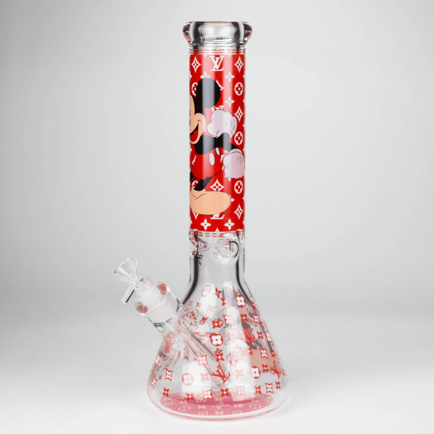 NIBO Distribution Glass Bong 14" Cartoon Glow 9 mm glass bong [PIP835] 14" Cartoon Glow 9 mm glass bong [PIP835]