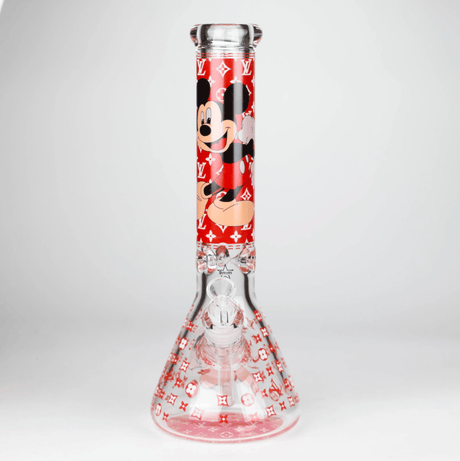 NIBO Distribution Glass Bong 14" Cartoon Glow 9 mm glass bong [PIP835] 14" Cartoon Glow 9 mm glass bong [PIP835]