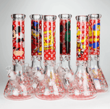 NIBO Distribution Glass Bong 14" Cartoon Glow 9 mm glass bong [PIP835] 14" Cartoon Glow 9 mm glass bong [PIP835]