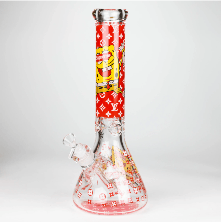 NIBO Distribution Glass Bong 14" Cartoon Glow 9 mm glass bong [PIP835] 14" Cartoon Glow 9 mm glass bong [PIP835]