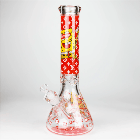 NIBO Distribution Glass Bong 14" Cartoon Glow 9 mm glass bong [PIP835] 14" Cartoon Glow 9 mm glass bong [PIP835]
