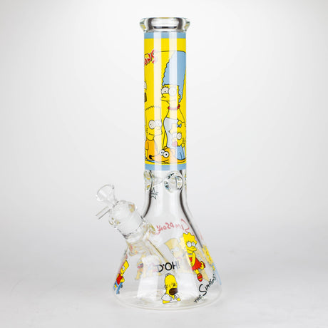 NIBO Distribution Glass Bong 14" Yellow Family Cartoon 9 mm glass bongs [PIP789] 14" Yellow Family Cartoon 9 mm glass bongs [PIP789]