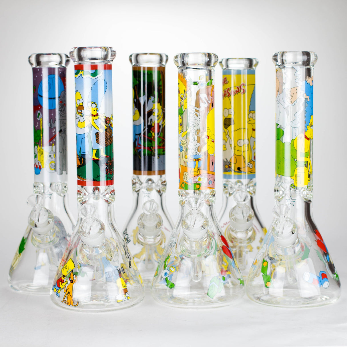 NIBO Distribution Glass Bong 14" Yellow Family Cartoon 9 mm glass bongs [PIP789] 14" Yellow Family Cartoon 9 mm glass bongs [PIP789]