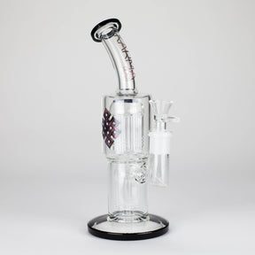 Maq Distributors Glass Bong Karma | Glass Bong 11" Double Tree Bend Karma | Glass Bong 11" Double Tree Bend