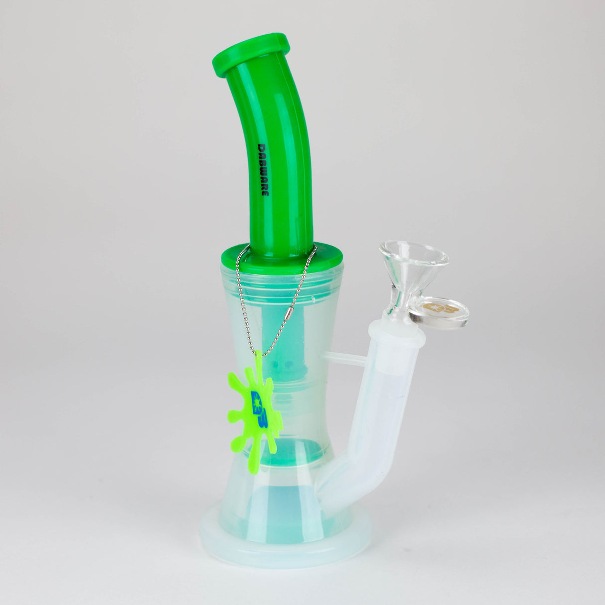 Dabware 10" Green Platinum Double Perc Silicone Bubbler