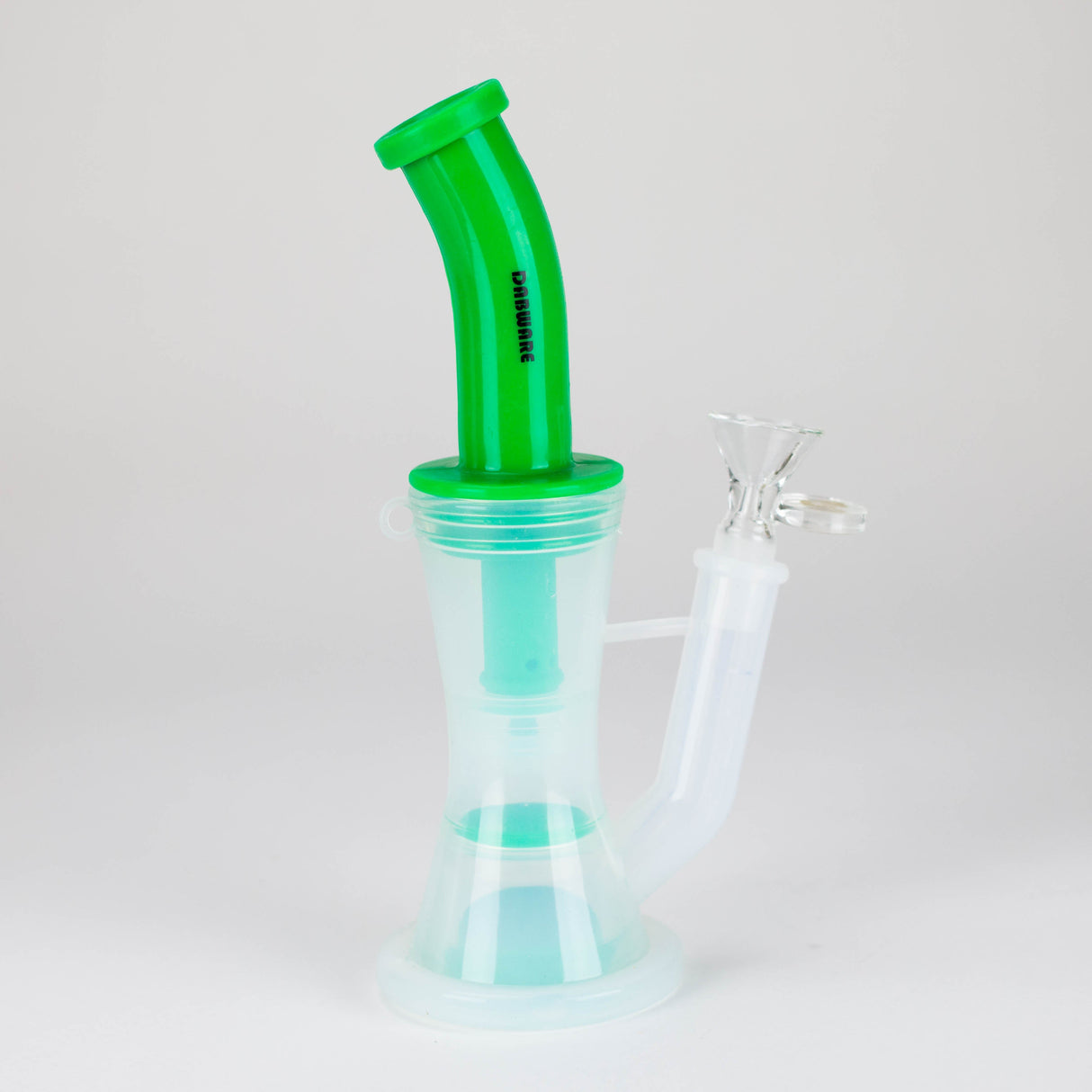 Dabware 10" Green Platinum Double Perc Silicone Bubbler