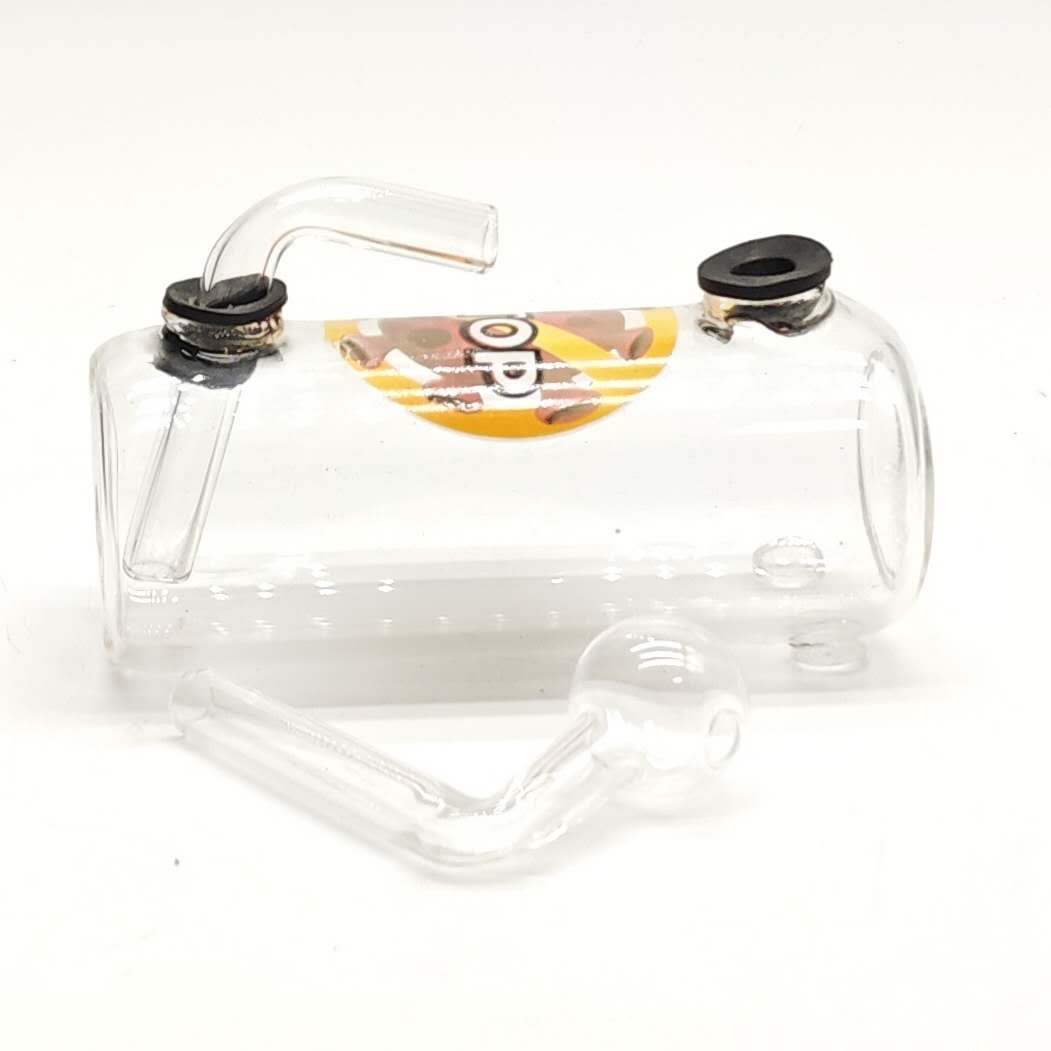 Super Supplys Inc Glass Rig 4.5"  Tank Design Bubble Bong-Assorted Sticker 4.5"  Tank Design Bubble Bong-Assorted Sticker