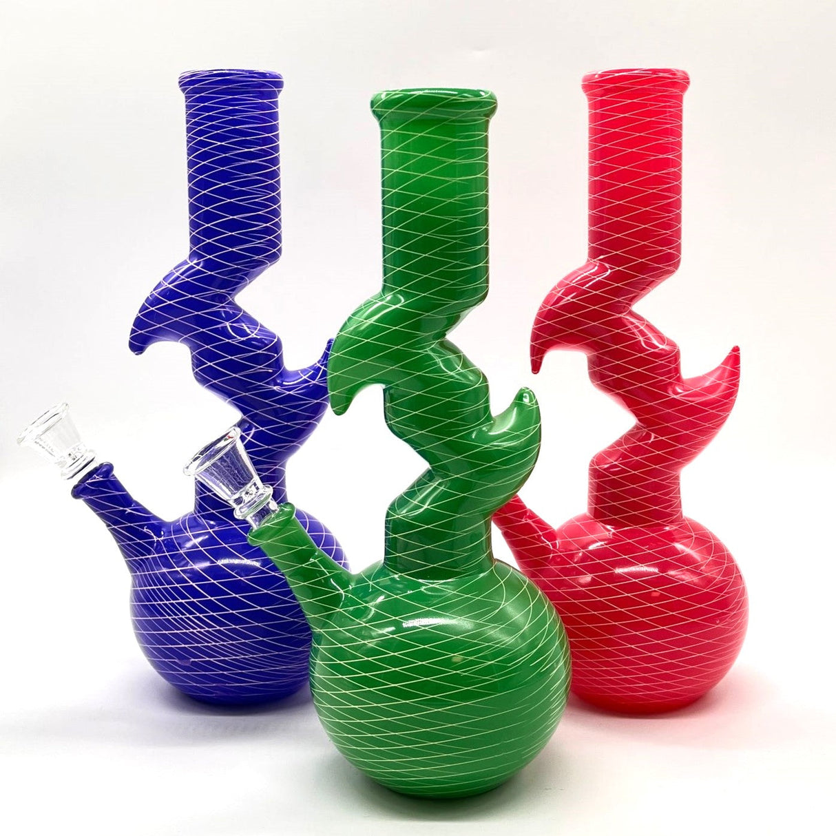 9.5" Zig-Zag Zong Glass Bong with 14 mm Bowl Stem