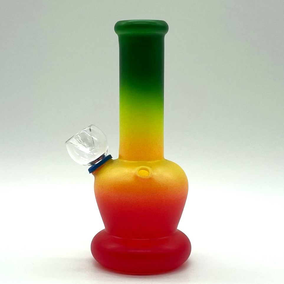 6" Frosted Spiral-Cut Glass Bong