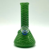 6" Frosted Spiral-Cut Glass Bong