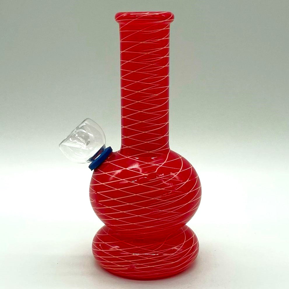 6" Frosted Spiral-Cut Glass Bong