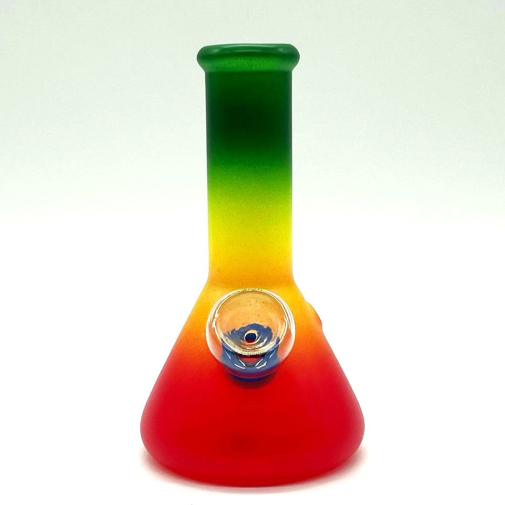 6" Frosted Spiral-Cut Glass Bong