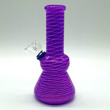 6" Frosted Spiral-Cut Glass Bong