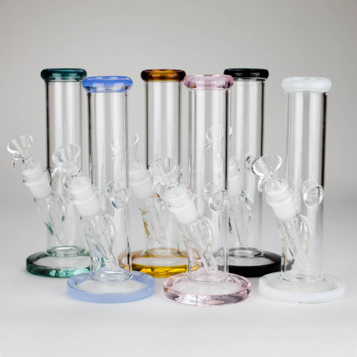 8" Straight Glass Bong with Diffused Downstem