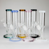 8" Straight Glass Bong with Diffused Downstem
