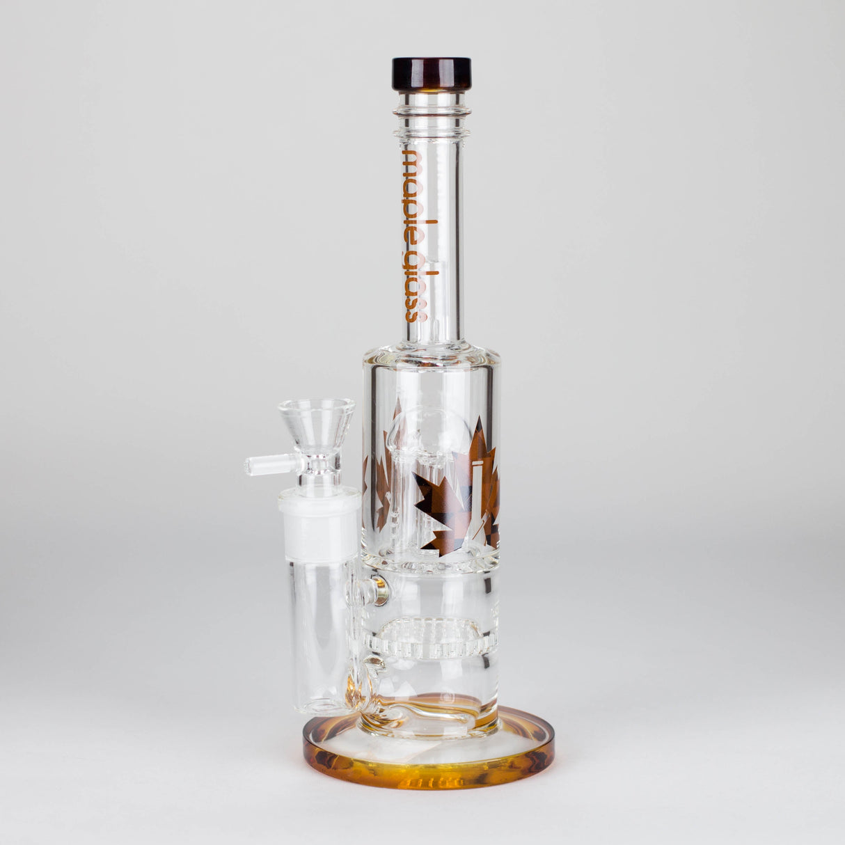 Maple Glass 12" Amber Perc Bong with Splash Guard