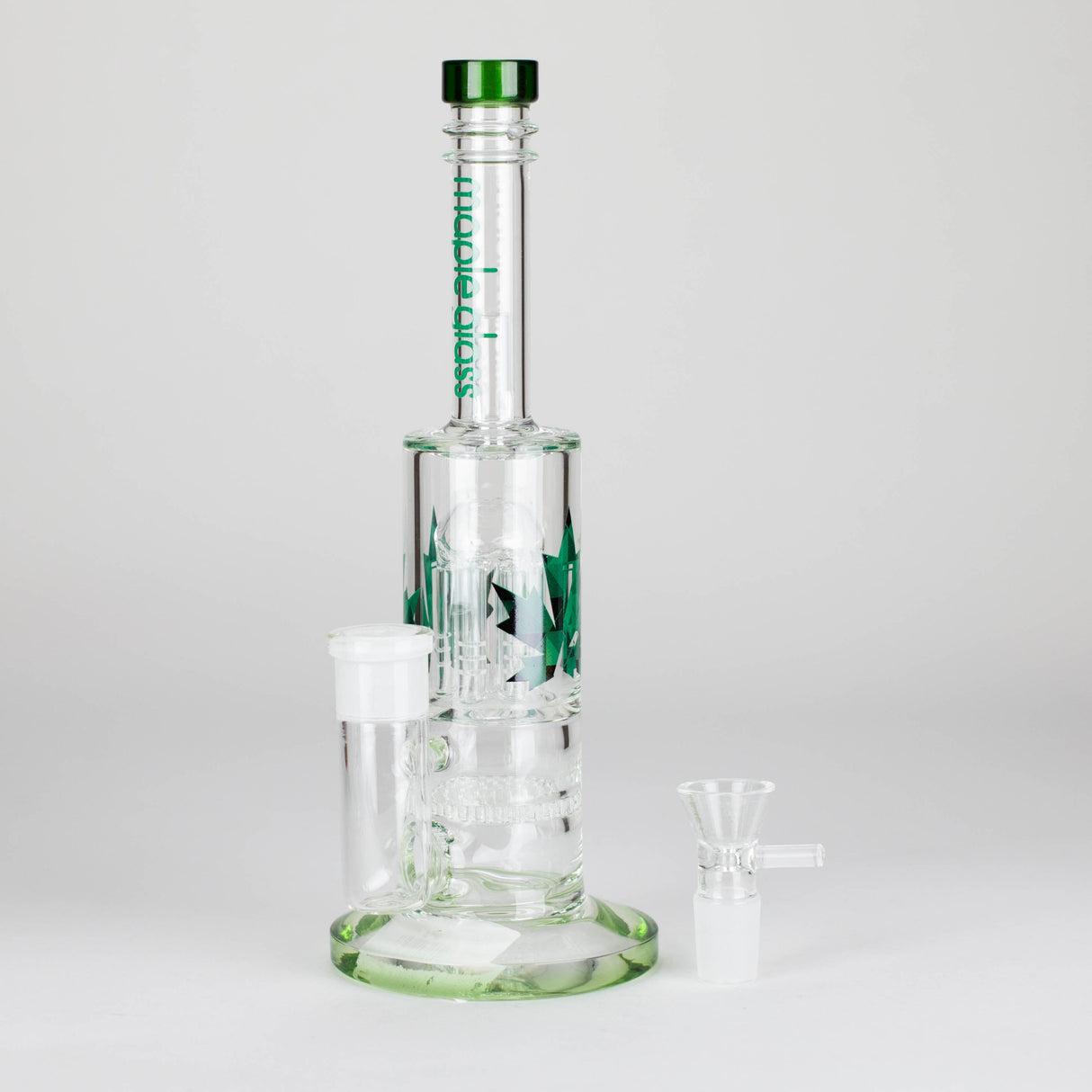 Maple Glass 12" Amber Perc Bong with Splash Guard