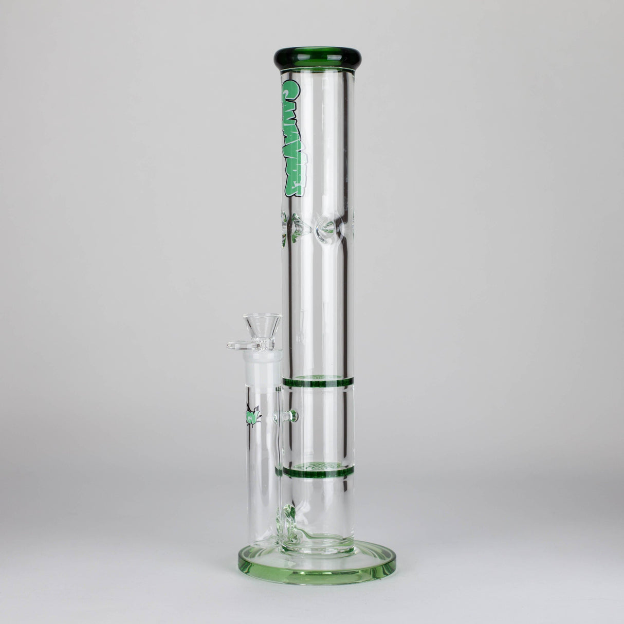 Maple Craft Inc Glass Bong Ganjavibes | Honeycomb 14 Inches Two Disk Percolator Glass Bong By Irie Vibes Series Ganjavibes | Honeycomb 14 Inches Two Disk Percolator Glass Bong By Irie Vibes Series