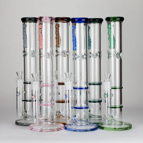 Maple Craft Inc Glass Bong Ganjavibes | Honeycomb 14 Inches Two Disk Percolator Glass Bong By Irie Vibes Series Ganjavibes | Honeycomb 14 Inches Two Disk Percolator Glass Bong By Irie Vibes Series