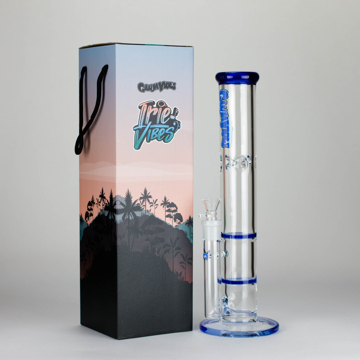Maple Craft Inc Glass Bong Ganjavibes | Honeycomb 14 Inches Two Disk Percolator Glass Bong By Irie Vibes Series Ganjavibes | Honeycomb 14 Inches Two Disk Percolator Glass Bong By Irie Vibes Series