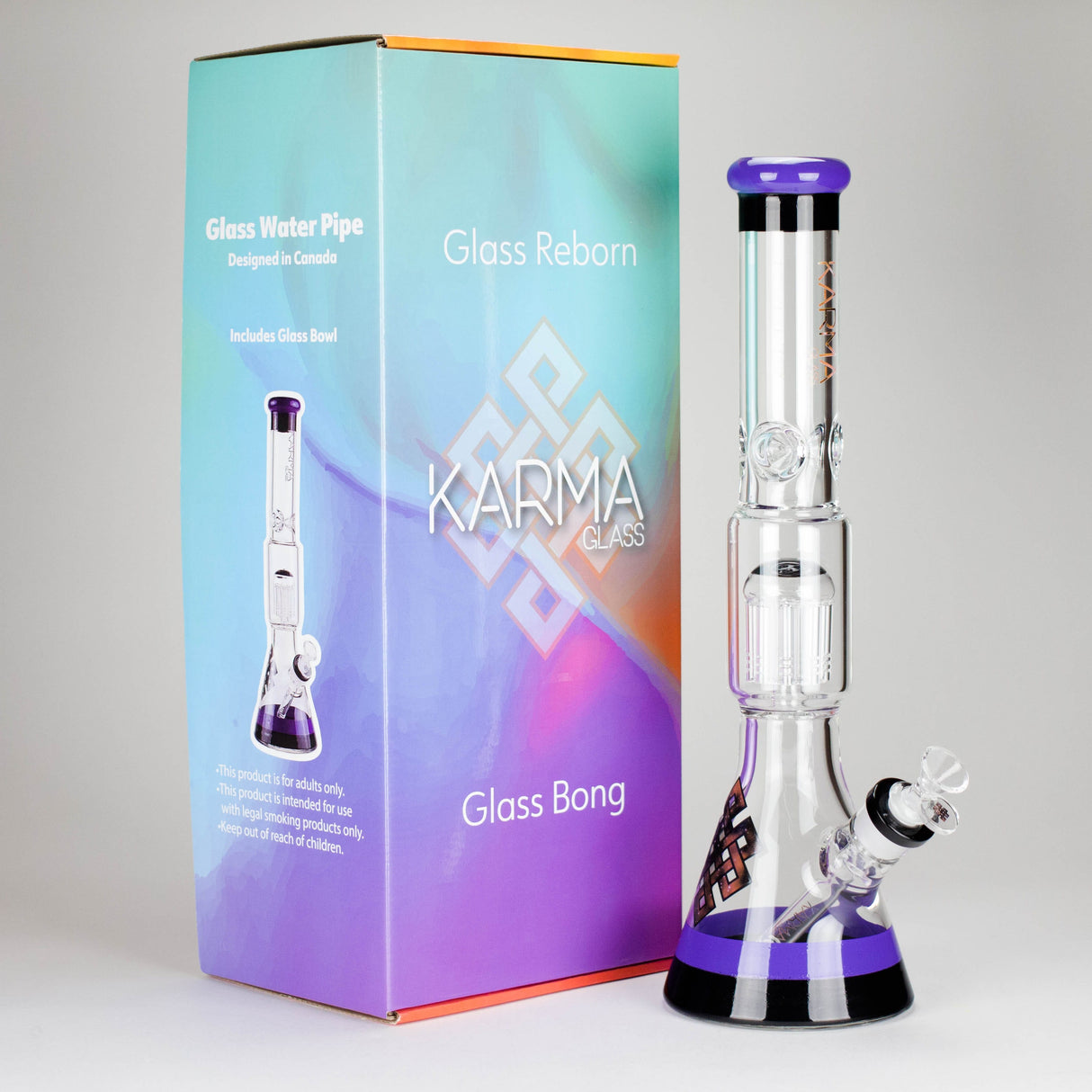 Maq Distributors Glass Bong Karma | 17" Tree Purps Glass Bong Karma | 17" Tree Purps Glass Bong