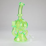11" Slim Green Recycler Glass Bong
