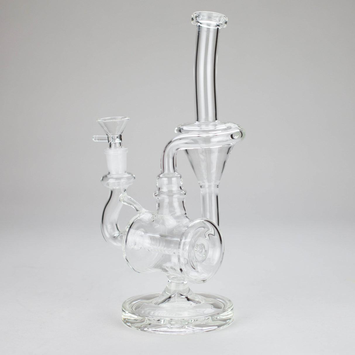 11" Clear Recycler Glass Bong with Inline Diffuser