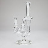 11" Clear Recycler Glass Bong with Inline Diffuser