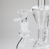 11" Clear Recycler Glass Bong with Inline Diffuser