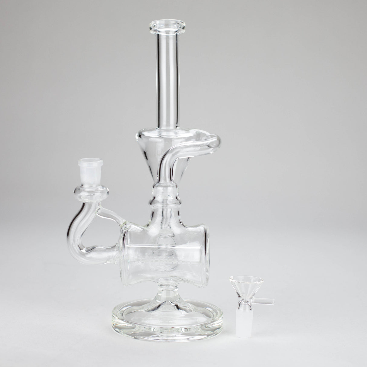 11" Clear Recycler Glass Bong with Inline Diffuser
