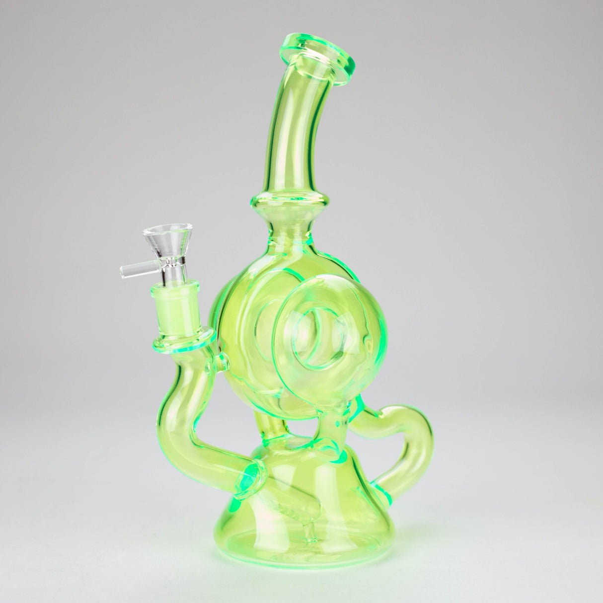 11" Slim Green Recycler Glass Bong