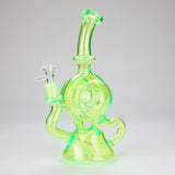 11" Slim Green Recycler Glass Bong