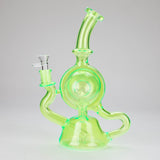 11" Slim Green Recycler Glass Bong