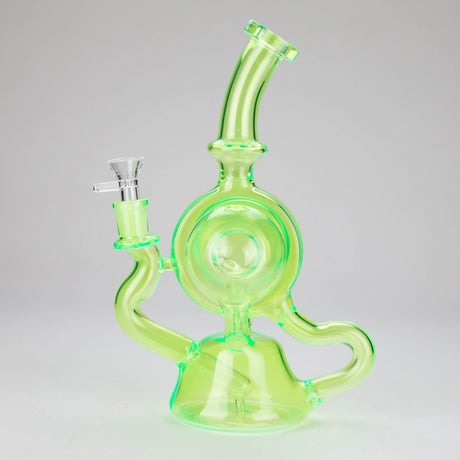 Canadian Distributor Glass Bong 11" Slim Green Recycler Glass Bong 11" Slim Green Recycler Glass Bong